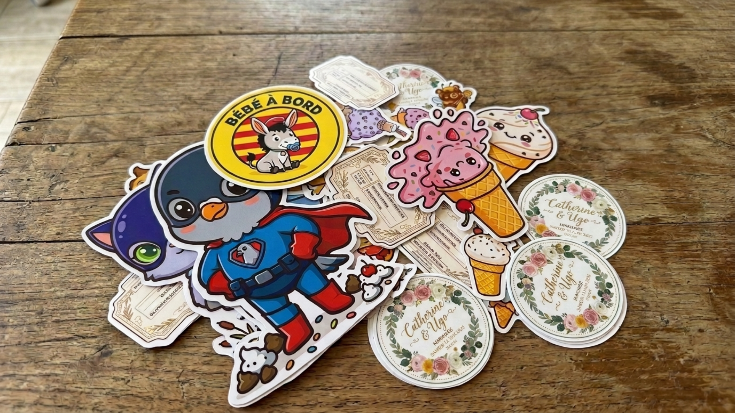 Stickers vinyle découpés personnalisés